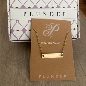 Plunder Jefra Necklace -Gold bar monogram letter H